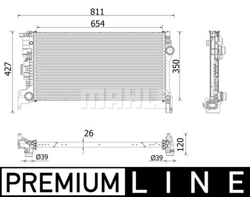 CR 2335 000P MAHLE Radiator, engine cooling for ,VOLVO