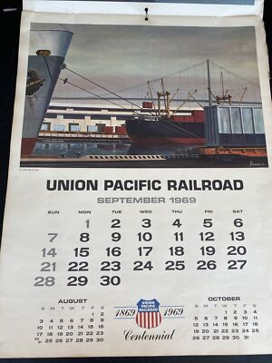 Union Pacific Railroad 1869-1969 Golden Spike Centennial Calendar May 10, 1969 | eBay