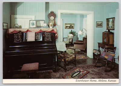 #ad Postcard Abilene Kansas President Eisenhower Home 4x6 $2.00