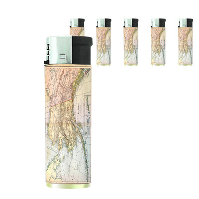 Scenic Alaska D12 Lighters Set of 5 Electronic Refillable State Map