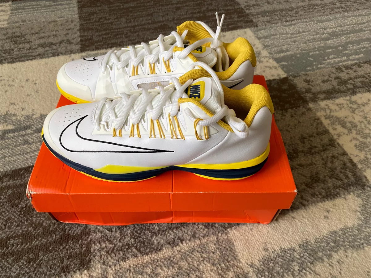 Nike Lunar Ballistec 1.5 White/Blue OptiYellow Tennis Shoes 10 Mens Rafa Nadal