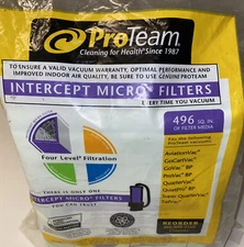 Proteam Intercept Micro Filter Vacuum Bags. 10 Pack #106995 (yellow)