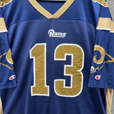 Vintage Kurt Warner St Louis Rams Jersey Mens Large Blue NFL
