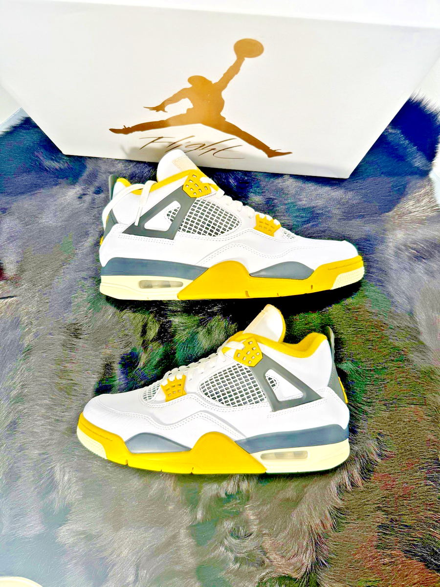 Nike Air Jordan 4 Retro Vivid Sulfur Yellow OG AQ9129-101 Mens