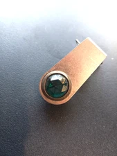 Vtg Tube Amp or Radio Pilot Light Assembly, Faceted Green Jewel, Screw Base, #3