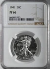 New Listing1941  50C  PROOF WALKING LIBERTY SILVER HALF DOLLAR  NGC PF66  #8445062-023