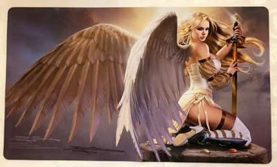 Sexy Serra Angel Play Mat MTG Playmat SIGNED Douglas Shuler