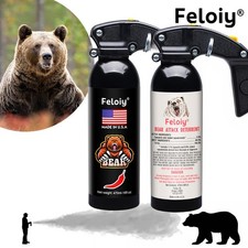 2 Pack Feloiy Bear Spray Repellant Powerful Stream 16 oz 35 Ft