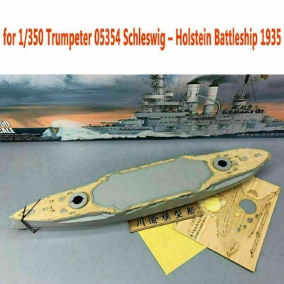 Holzdeck Kit für 1/350 Trumpeter Schleswig   Holstein Battleship 1935 #05354 DIY
