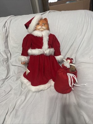 Betty Jane Carter Cat Doll By Bette Ball-Mrs. Santa Claws-18'' Porcelain  81/500