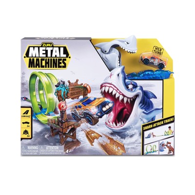 Metal Machines Spielset Haiangriff Rennbahn + Auto