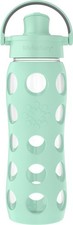 Lifefactory 22-Ounce Glass Water Bottle with Active Flip Cap 22 Ounces, Mint