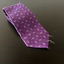 Brooks Brothers Purple Paisley Silk Tie Made in USA Woven in Italy