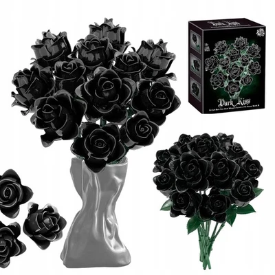 MARKENLOS Baustein Blumenstrauß Schwarze Rose Blumenstrauß Baustein Blumen Klemmbausteine