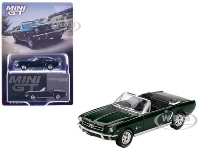 1964 FORD MUSTANG CONVERTIBLE HIGHLAND GREEN 1/64 DIECAST BY MINI GT MGT01166
