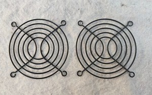 PAIR Black Metal PC Computer 3.25" Fan Grills Finger Guards Protection