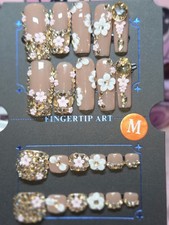 Press On Nails Handmade Medium Square French ...