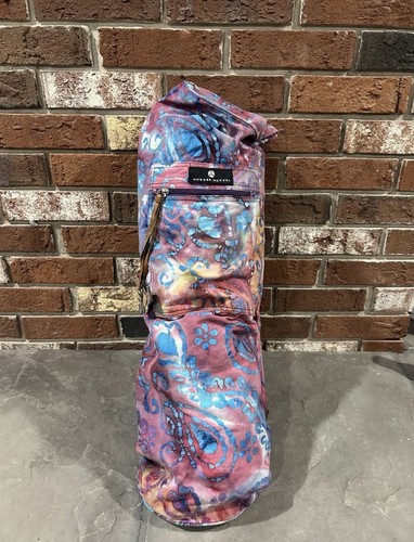 Hugger Mugger Yoga Mat Bag Colorful Batik Cotton 2 Pocket Zip Up Hippy Artsy - D