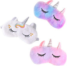 Sleep Mask for Kids, Plush Sleeping Eye Cover 3 Pcs Soft Funny Blindfold Sleep