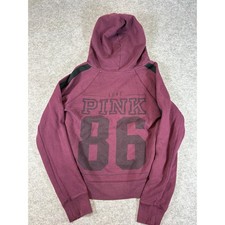 Victoria's Secret Pink Love 86 Hoodie Womens Medium Big Logo Streetwear Y2K