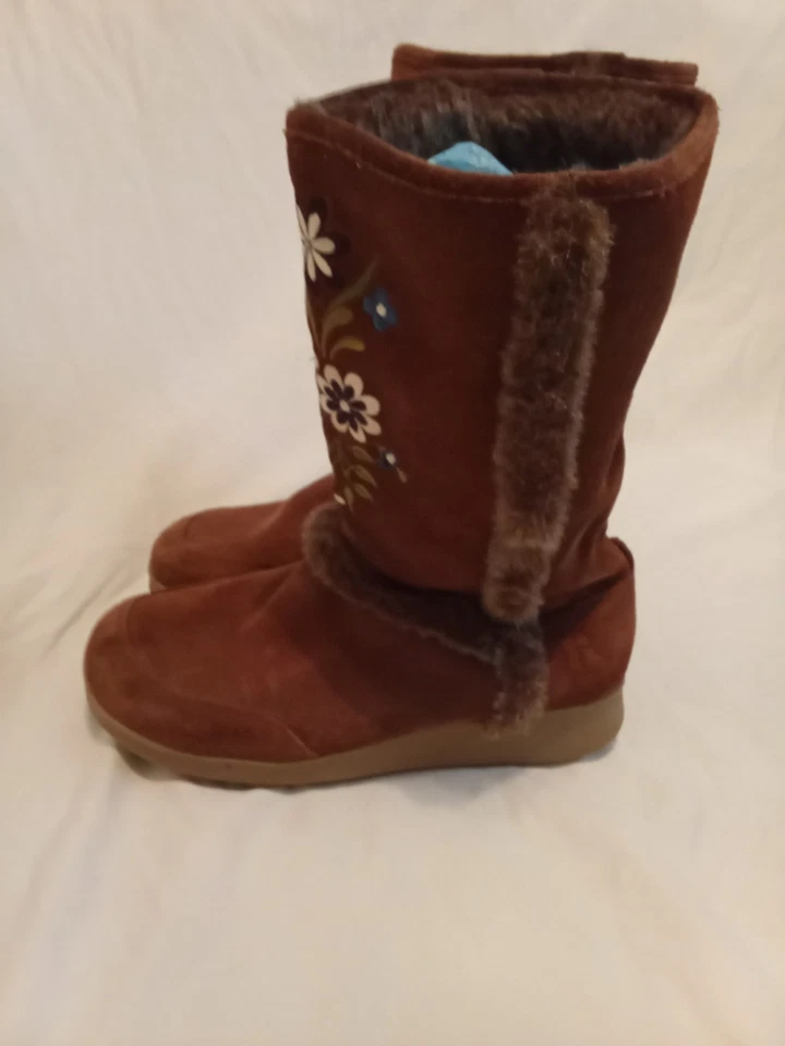Report Nanuk женщин 8,5 цветочный вышитая замша кожи искусственного меха зимние ботинки - Изображение 4 из 4