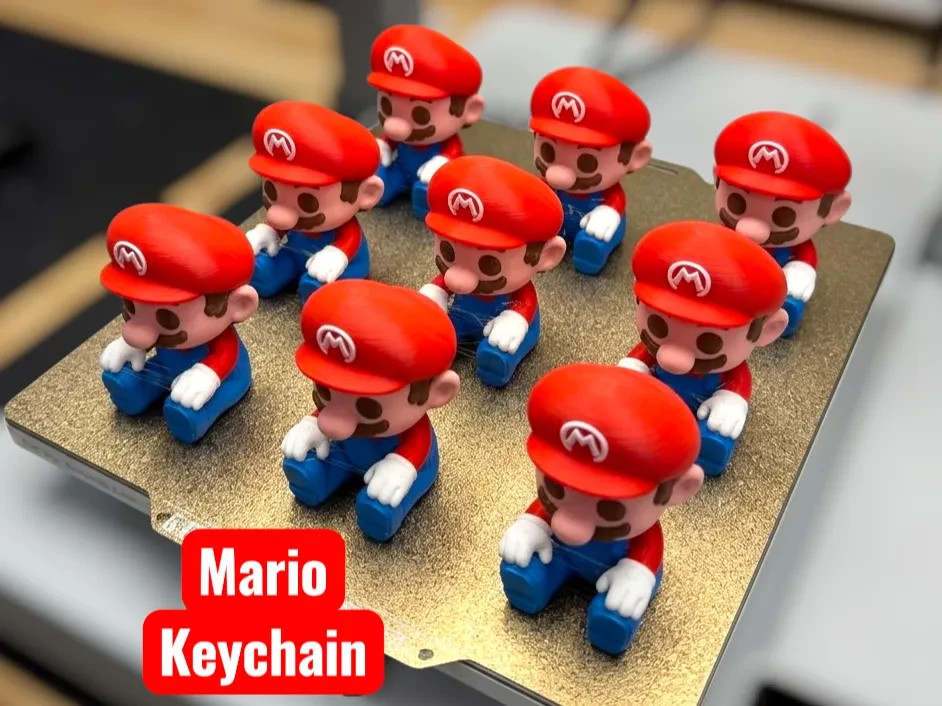Llavero Mario Bros Chibi impreso en 3D multicolor