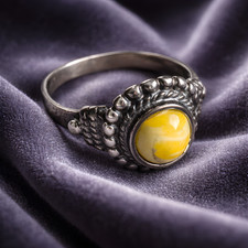 Art Deco Ring mit Butterscotch 800er Silber - Antik um 1900   - Größe 55