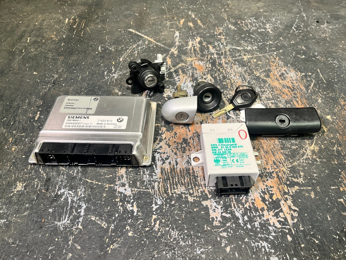 03-05 BMW E46 325I M56 M54 Engine Dme Ews Module Ignition Lock Key