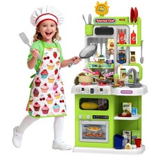Kids Kitchen Playset, 36.22'' Play Kitchen for Toddlers 1-3 with Steam, Sound 