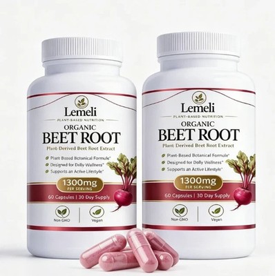 2pcs Lemeli Beetroot Plant-Based Daily Wellness Supplement   Antioxidant Blend