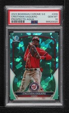 2023 Bowman Chrome Sapphire Prospects Aqua 50/99 Cristhian Vaquero PSA 10 15tx