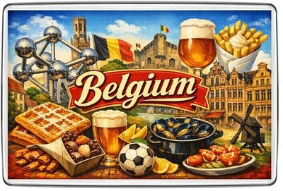 Belgien EU Brüssel Atomium Schokolade Muscheln Kühlschrankmagnet Reise Souvenir Geschenk