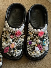 Women Bae Platform Crocs With Bling 9