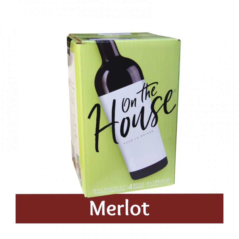 On The House Homebrew Wine Ingredient Kit - Merlot - 30 Bottle