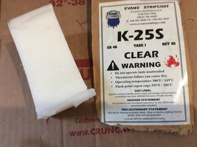 One Block of K-25S Evans Stripcoat Clear Hot Dip for Melting Pot /Tools