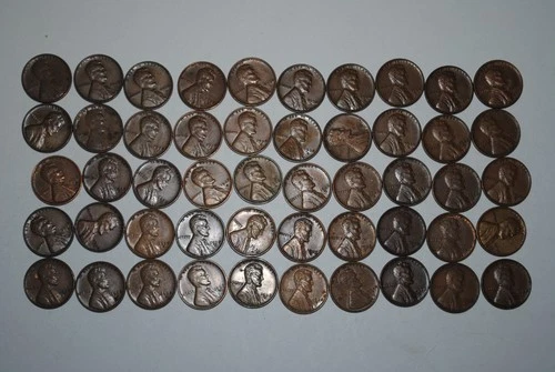 MOSTLY EF Lincoln Wheat Penny Cent 1938 S- 1 Roll {{RL02