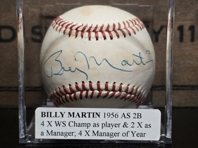 Billy Martin Signed Official Rawlings Baseball JSA Auto
