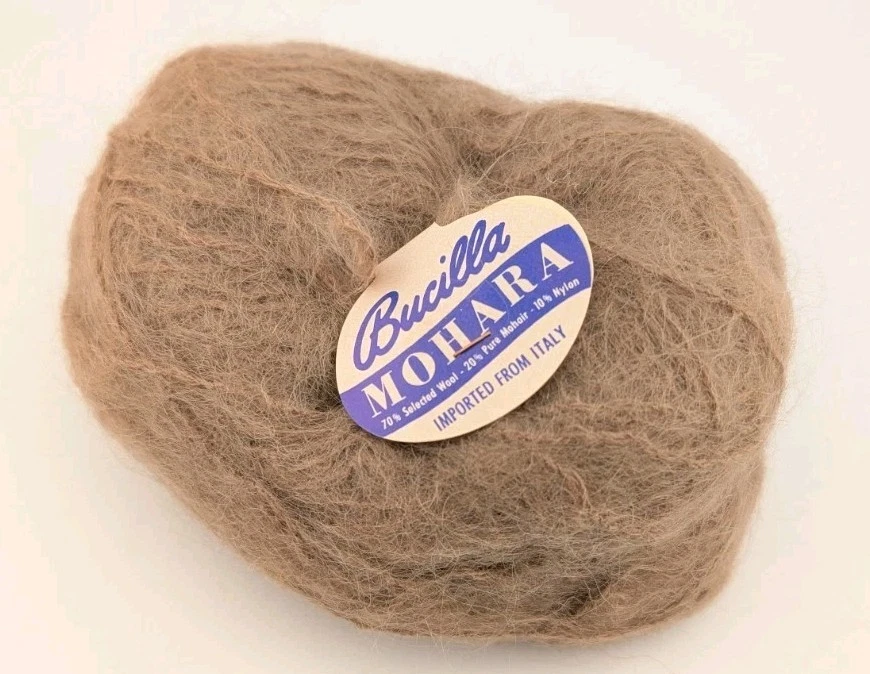 13 Lot NEW Vtg Bucilla Mohara Italy Mohair Wool Blend Yarn 40 GRAMS Light Brown  - Image 2 of 4