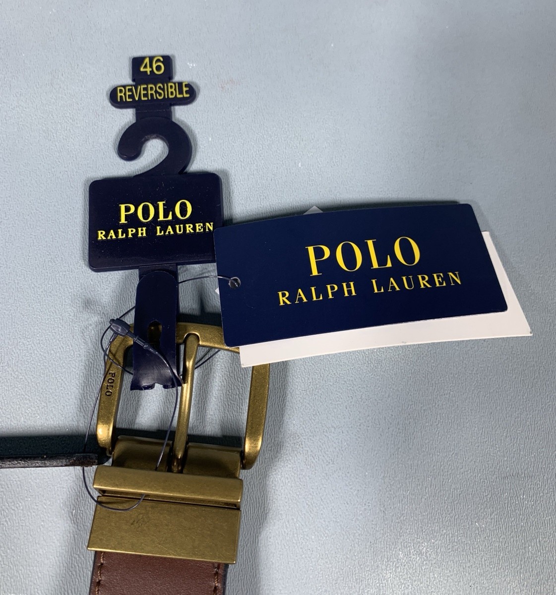Polo Ralph Lauren Leather Reversible Belt Brown Black Brass  display picture 1