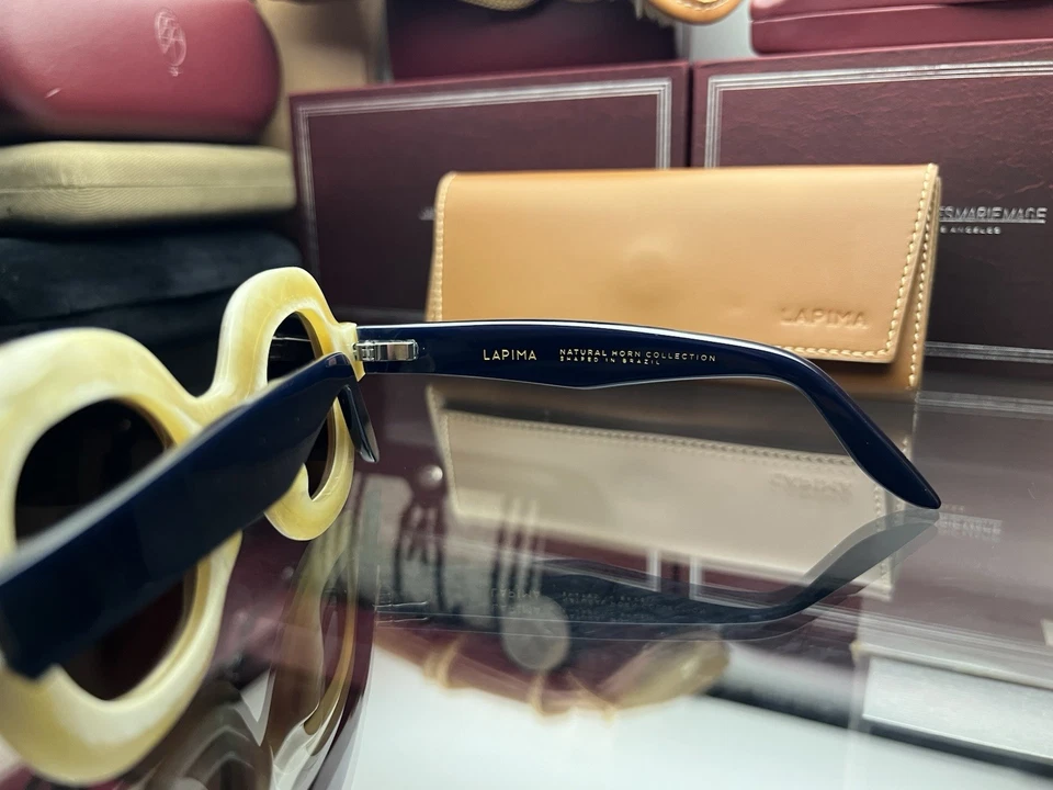 Lapima Catarina Sunglasses Natural Horn Collection With Lapima Leather Case - Image 2 of 4
