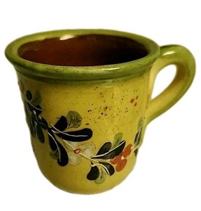 French Ceramic Farmhouse Mug Floral Design Signed Bd'A France Bella France