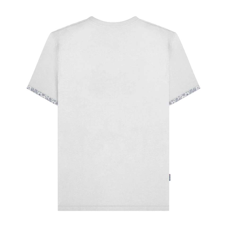 Lambretta Camiseta SS25 Blanco de Paisley para Hombre (LB183) - Imagen 2 de 2
