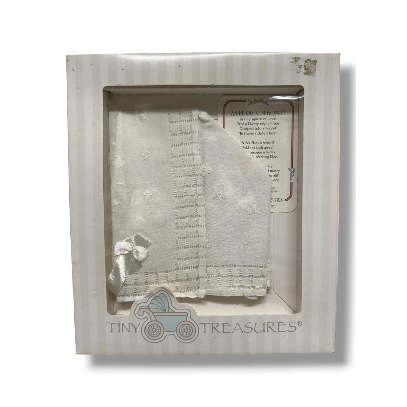 Tiny Treasures Heirloom Bonnet Linen Lace Christening Baptism Wedding Keepsake
Opens in a new window