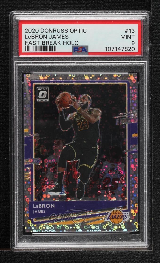 2020 Panini Donruss Optic Fast Break Holo Prizm LeBron James #13 PSA 9 MINT 04bh