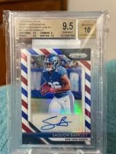 Saquon Barkley - 2018 - Panini Prizm - Auto - Red White Blue Prizm - BGS 9.5 /10