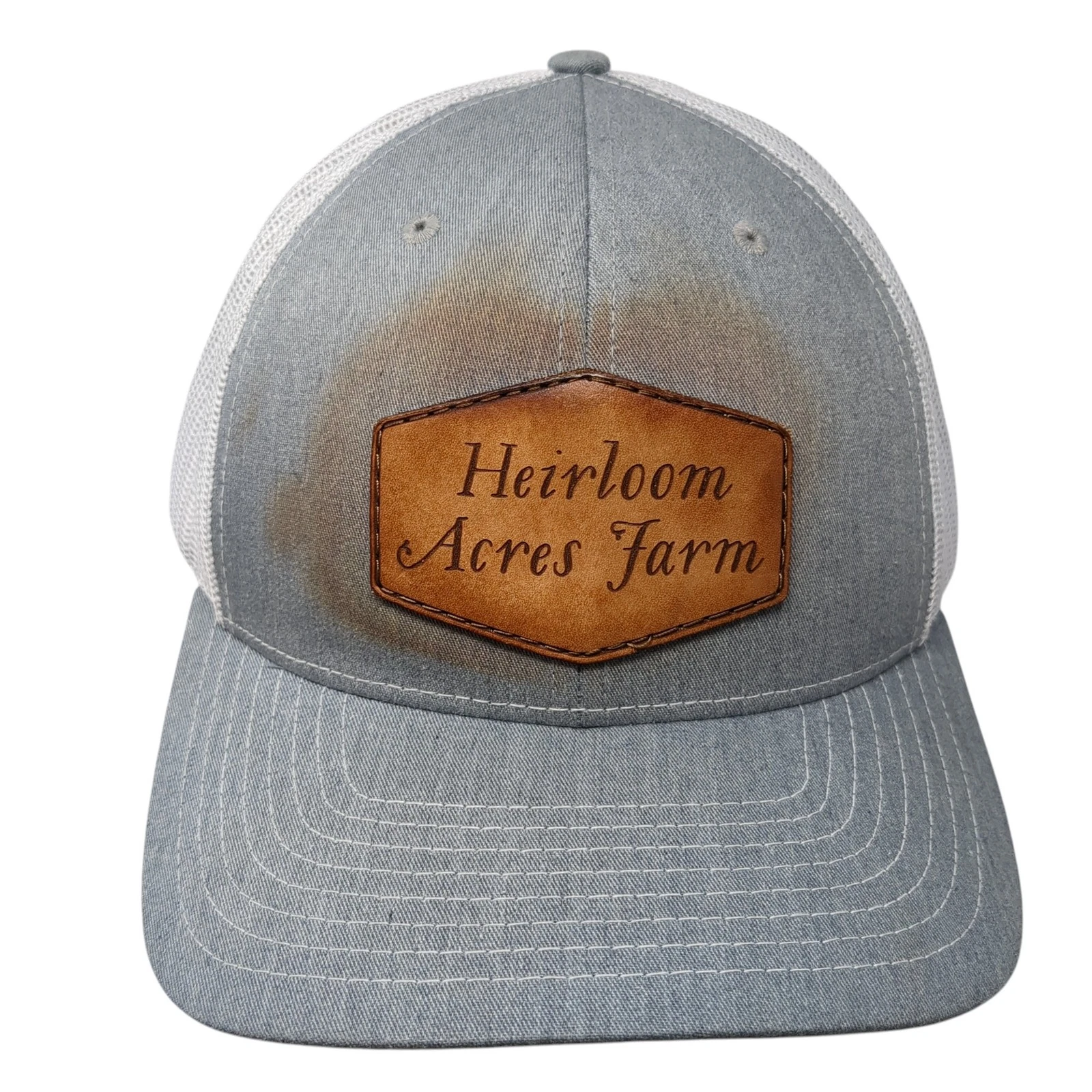 Heirloom Acres Farm Snapback Trucker Hat Gray One Size Mesh Back Richardson
