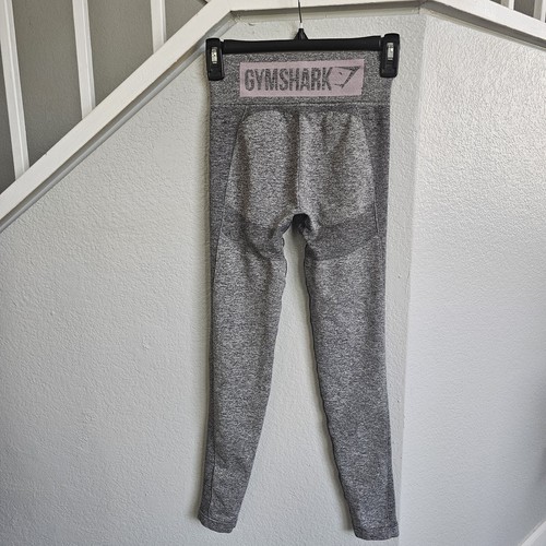 GymShark Gray Heather Pink Logo Compression Leggings Butt Lift Women's Sz M - Picture 4 of 7