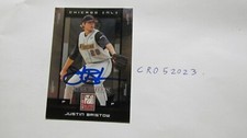 2008 Donruss Elite Justin Bristow signed Baseball Card
