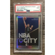 2019 Hoops Premium Luka Doncic NBA City Silver Holo PSA 9 Mint