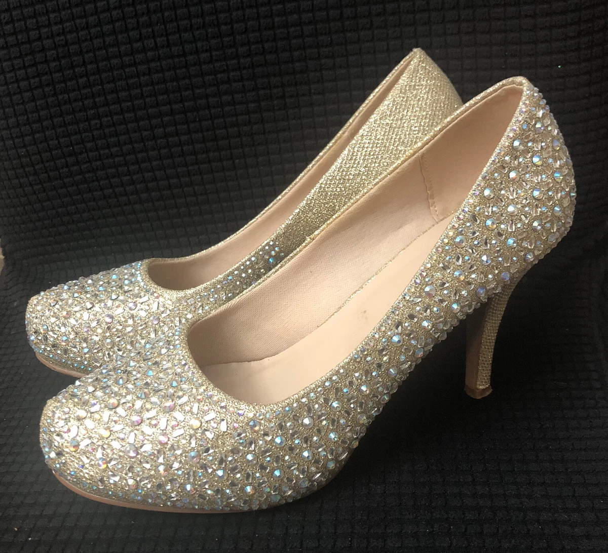 Rivet Diamond Pumps- Perspex Heel, Pointed Toe, Crystal Sandals | Fruugo QA